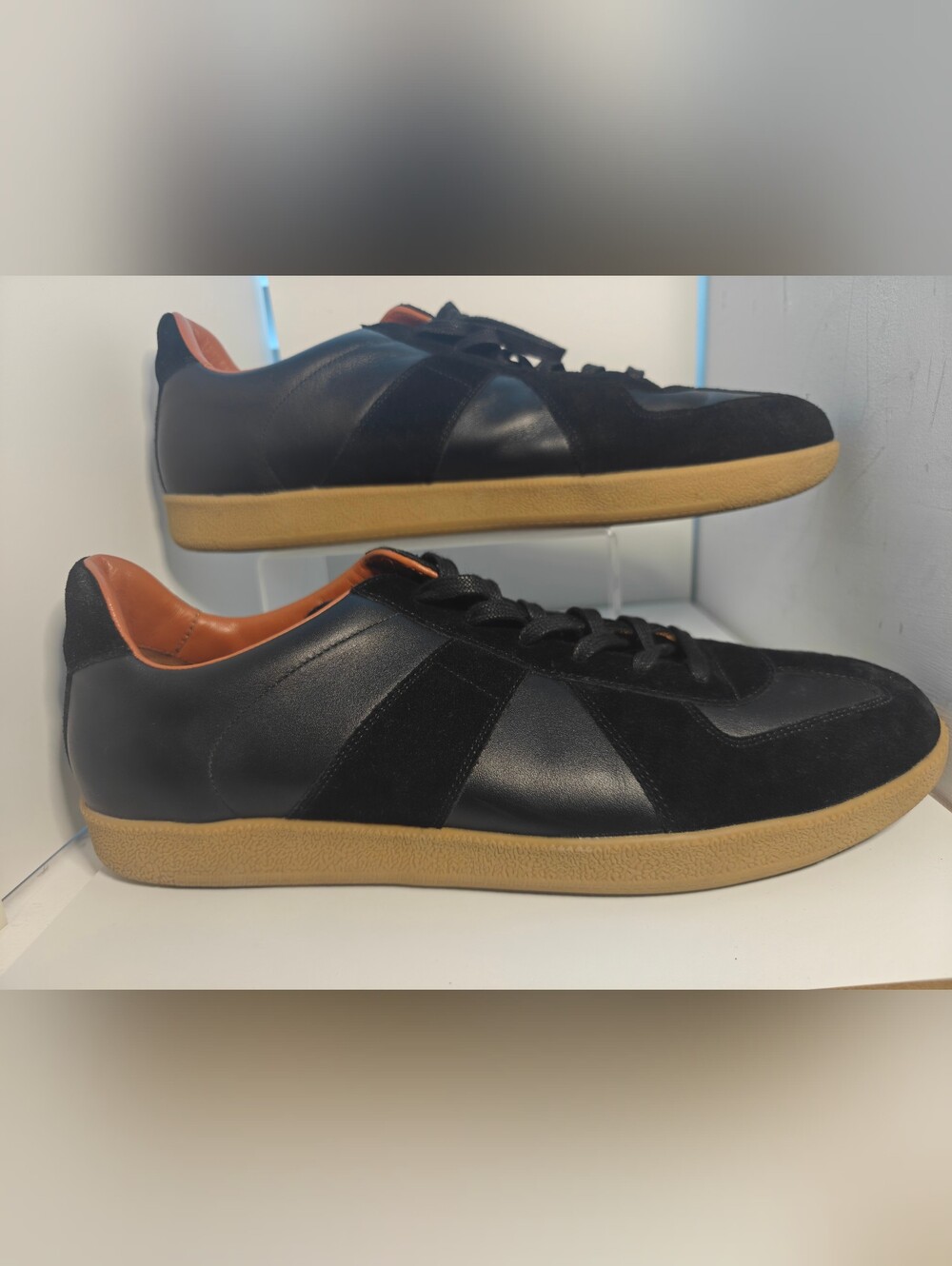 Quince Black Leather & Suede Sneakers with Gum Sole
